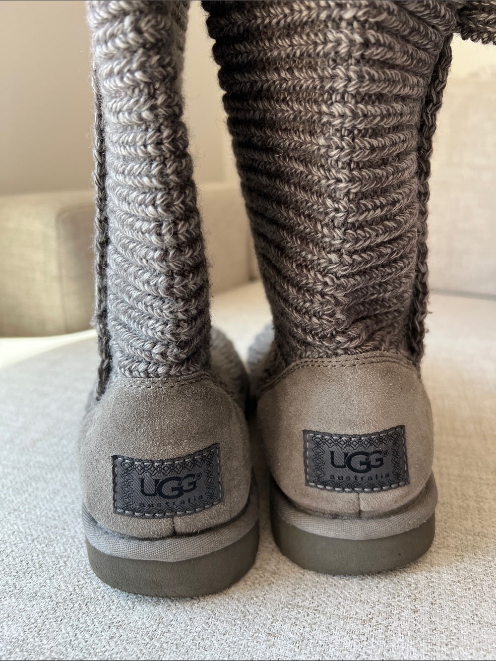 UGG Cardy Gray Knit Boots - Picture 4 of 7